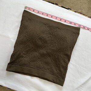 Freshwear army green tube bandeau top with Floral embroidered pattern